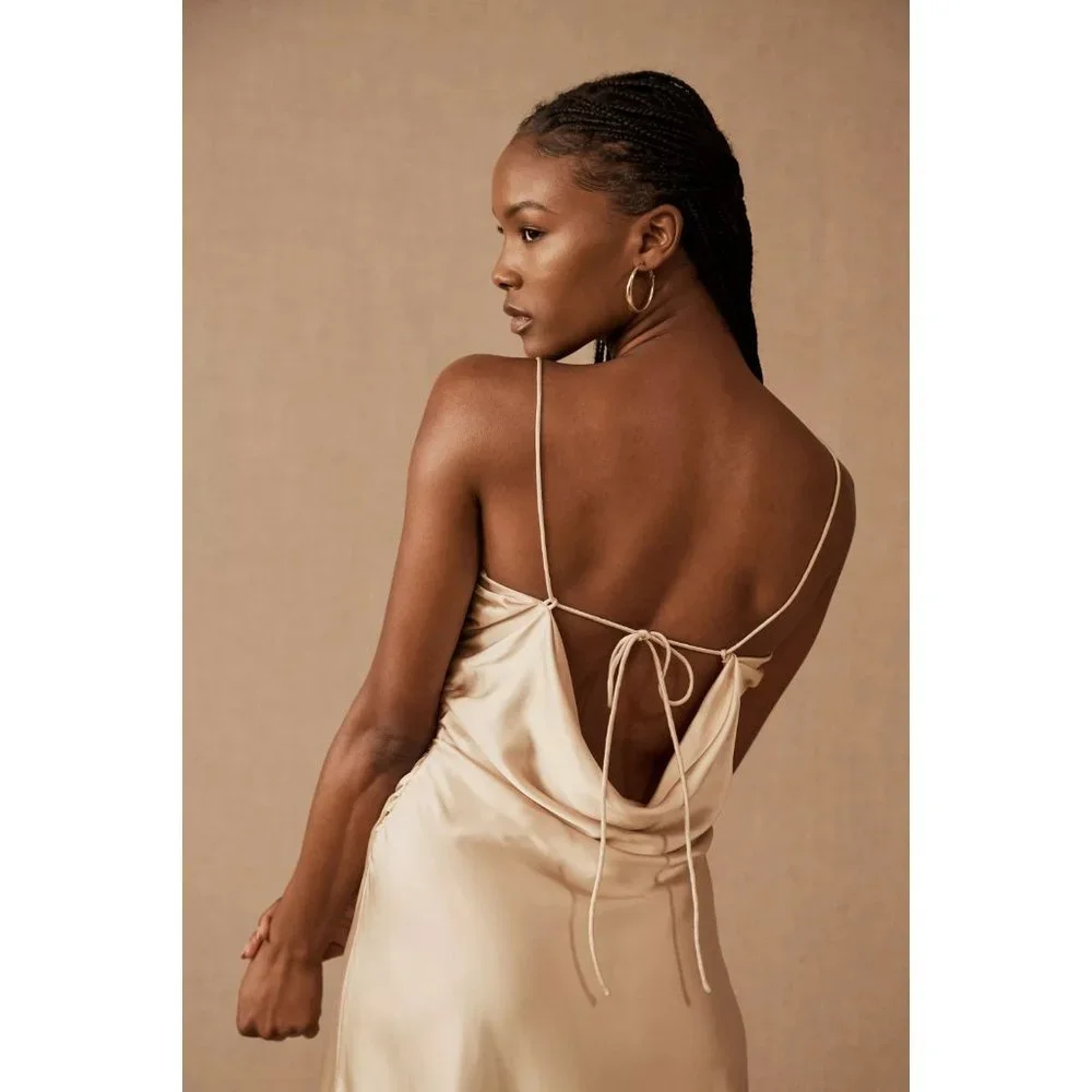 NWT $400 SACHIN & BABI BHLDN COWL NECK & COWL BACK WINTER SLIP DRESS SIZE 8 - Picture 4 of 7